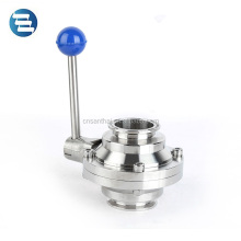 DIN 3A SMS Stainless Steel Sanitary Clamp Butterfly Type Ball Valve